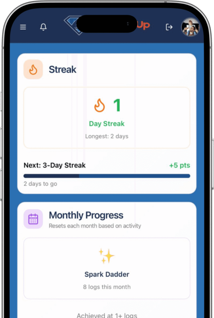 DadderUp Badges and Streaks Mockup