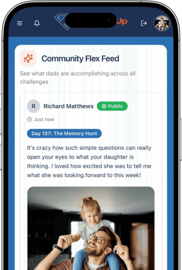 DadderUp Dadder Challenge Feed Mockup